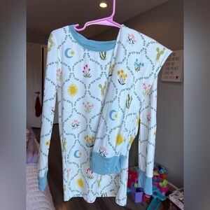 Little Sleepies Desert Meadow Long Sleeve Pajama Set Size 7/8 Years VGUC